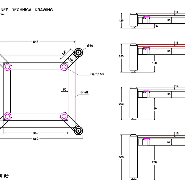 Norstone Spider Base 3 Shelf - Image 4